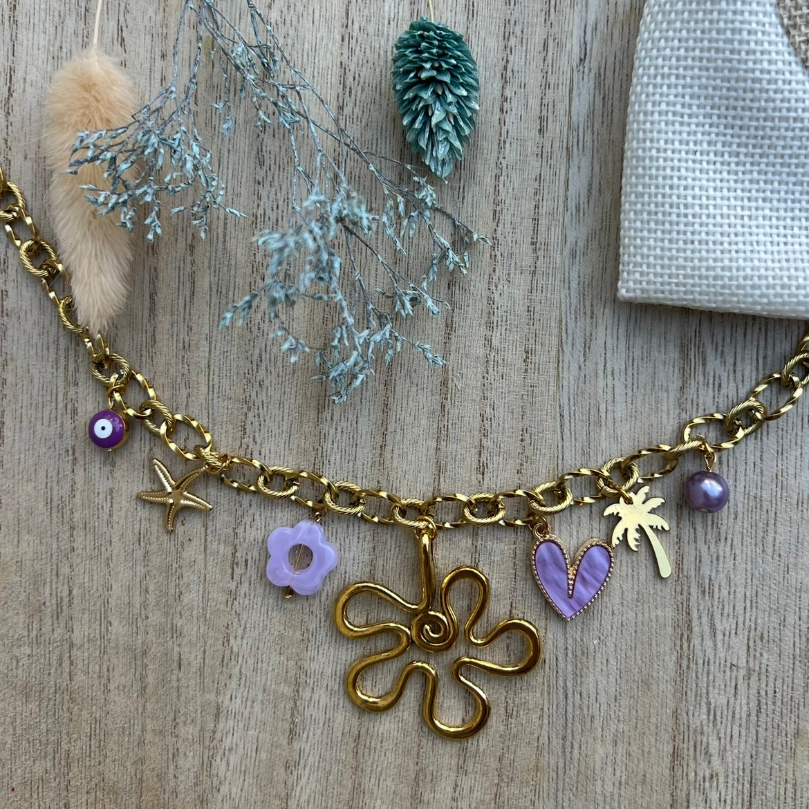 Collier Breloque Suède